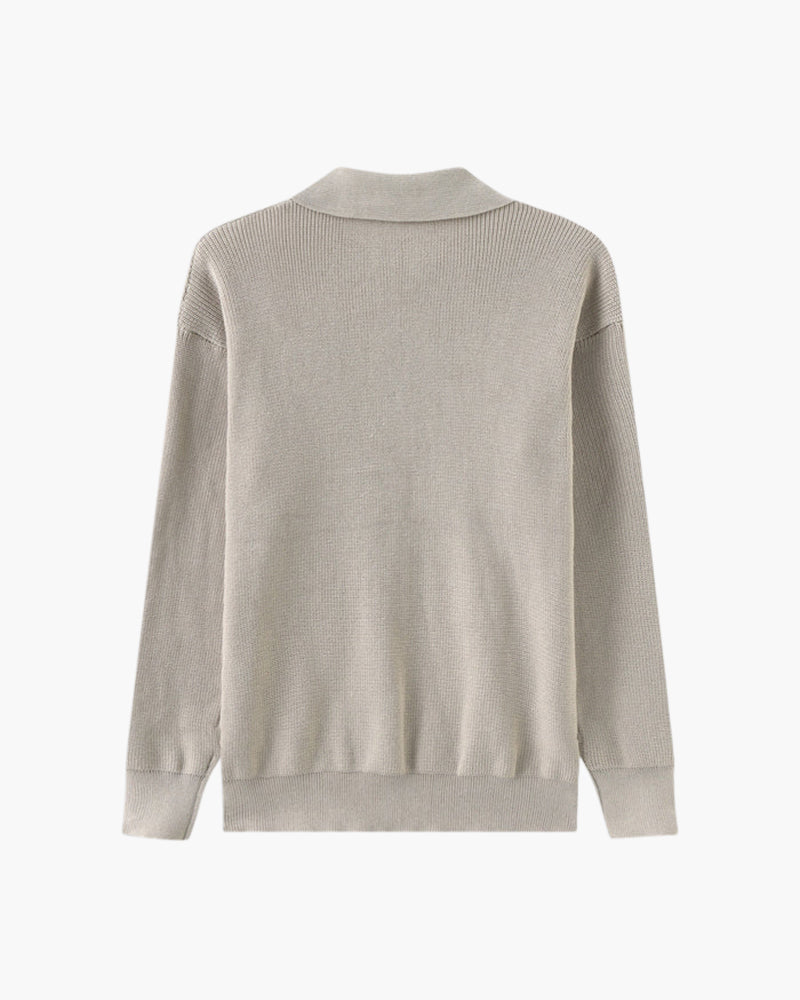 Herren Strickpullover Polokragen Gerippt Warm