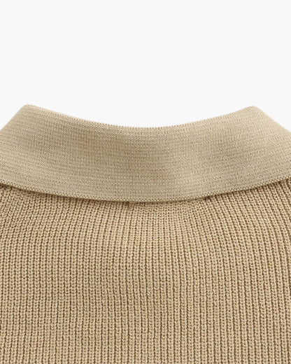 Herren Strickpullover Polokragen Gerippt Warm
