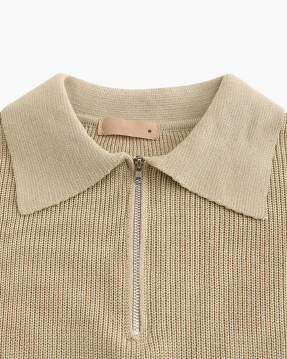 Herren Strickpullover Polokragen Gerippt Warm