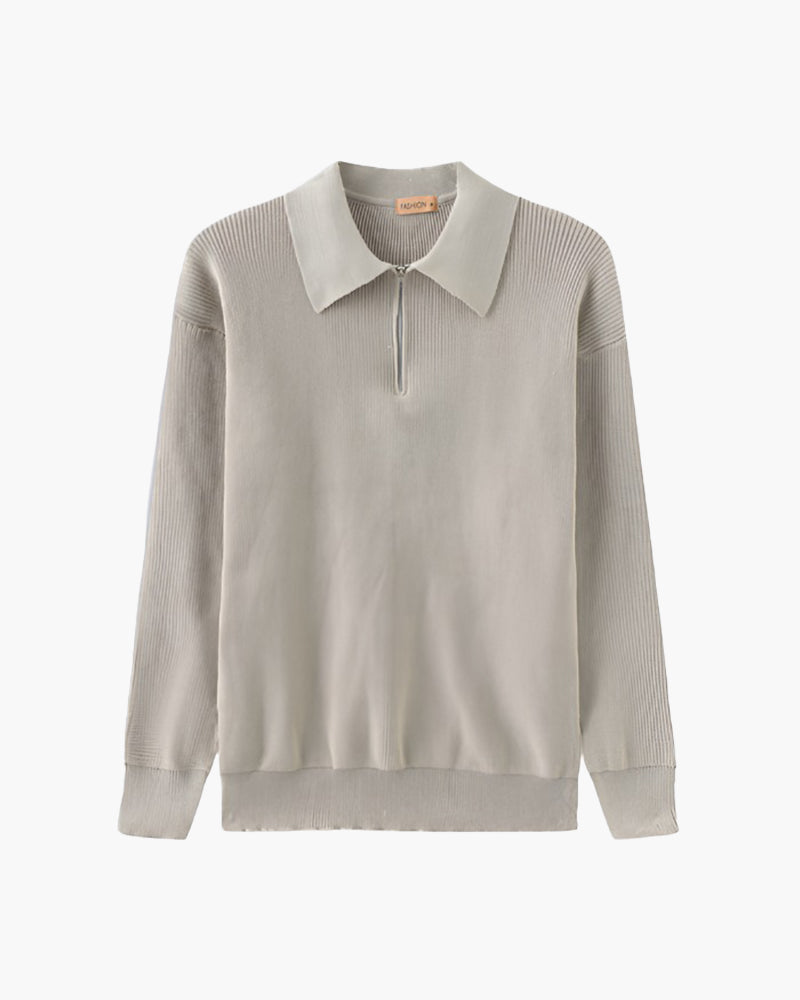 Herren Strickpullover Polokragen Gerippt Warm
