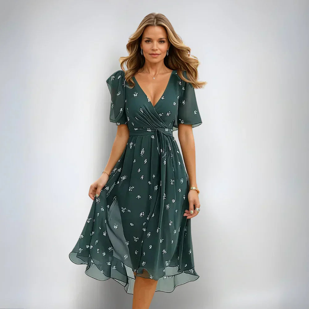 Damen Sommerkleid V-Ausschnitt Elegant - Norvielle