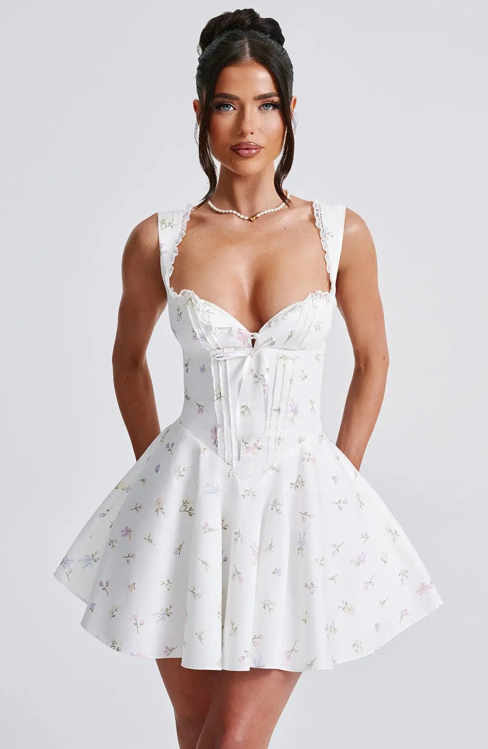 Damen Minikleid Blumenprint Bunt Sommerkleid - Norvielle