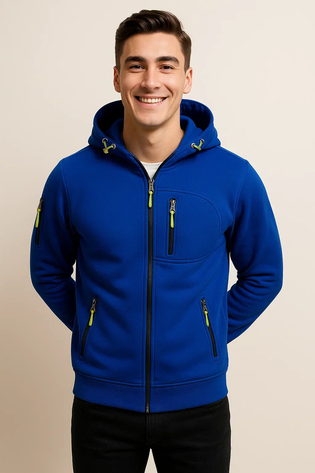 Herren Freizeitjacke mit Kapuze und Taschen Modern Sportlich