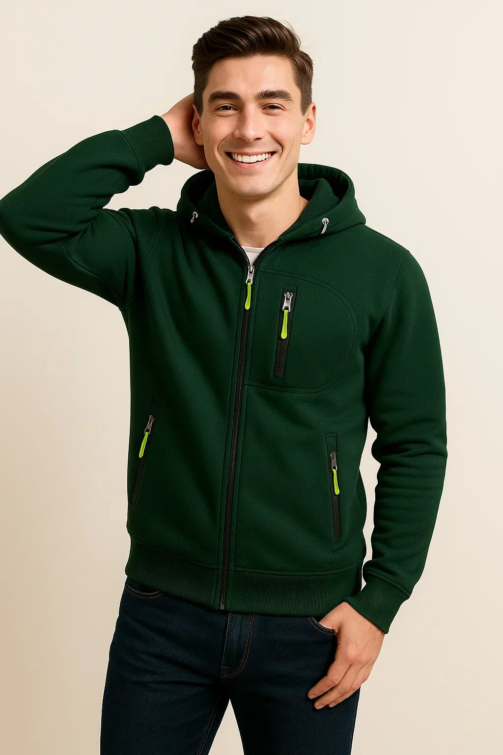 Herren Freizeitjacke mit Kapuze und Taschen Modern Sportlich