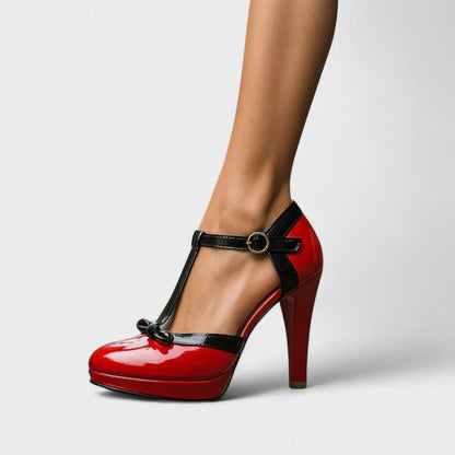 Damen High Heels Plateauschuhe Riemen