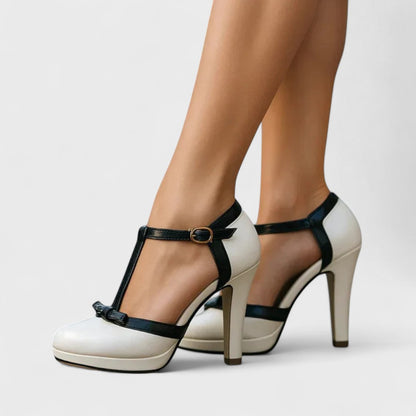 Damen High Heels Plateauschuhe Riemen