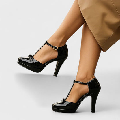 Damen High Heels Plateauschuhe Riemen