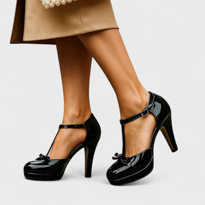 Damen High Heels Plateauschuhe Riemen