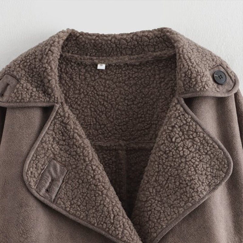 Velourslederjacke Damen Fleecefutter
