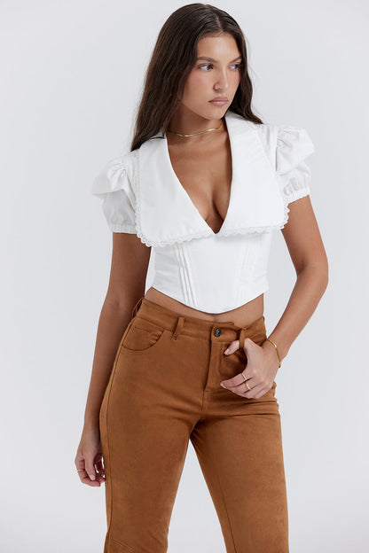 Damen Korsett- mit Puffärmeln Elegant