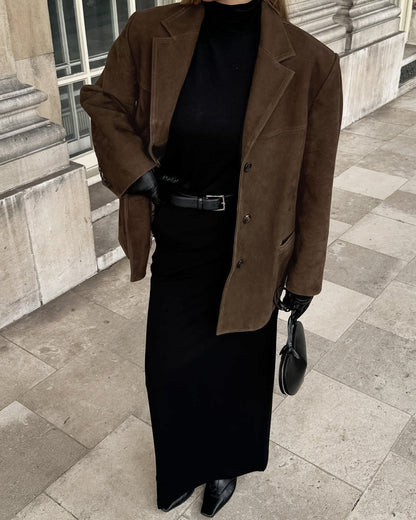 Damen Übergangsjacke Wildlederoptik Chic