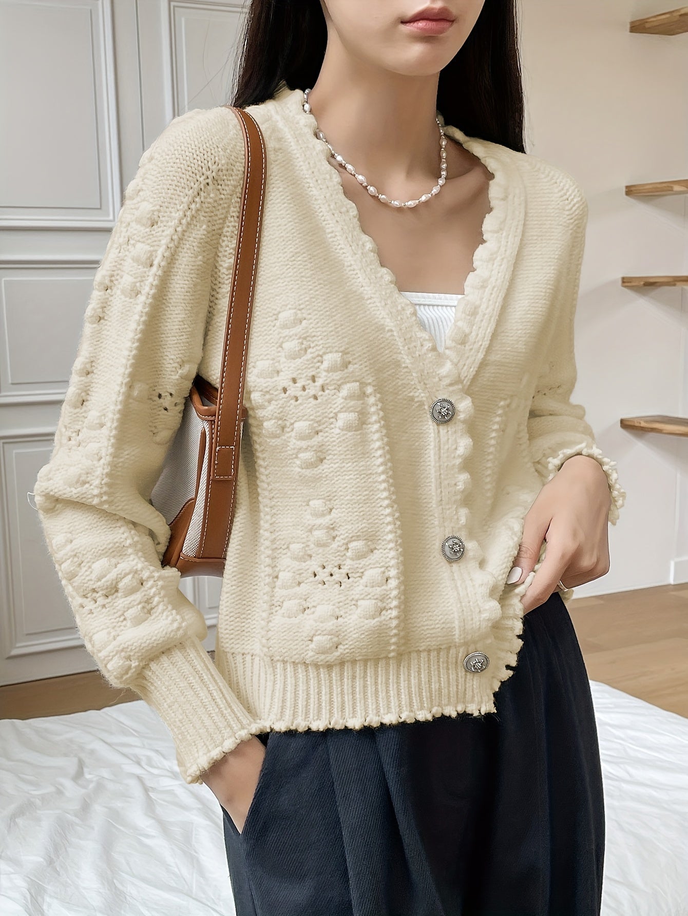 Damen Strickjacke Zeitlose Moderne Optik