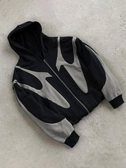Herren Hoodie Übergroß Kontrastfarben Langärmlig Y2K Stil - Norvielle
