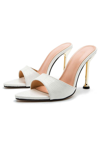 e Damen High Heels Mule aus Leder Elegant