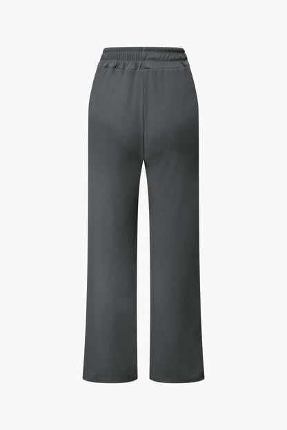 Damen Zweiteiler Asymmetrisch Weite Hosen Set