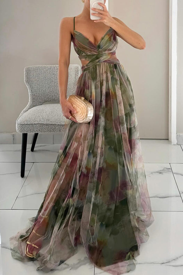 Damen Maxikleid mit Faltenrock Lang und Elegantem Schnitt