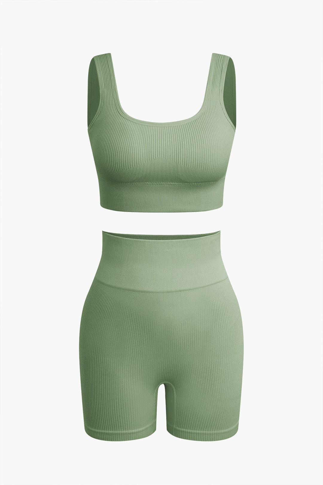 Damen Sport-Set Nahtloses Crop- Yoga-Shorts