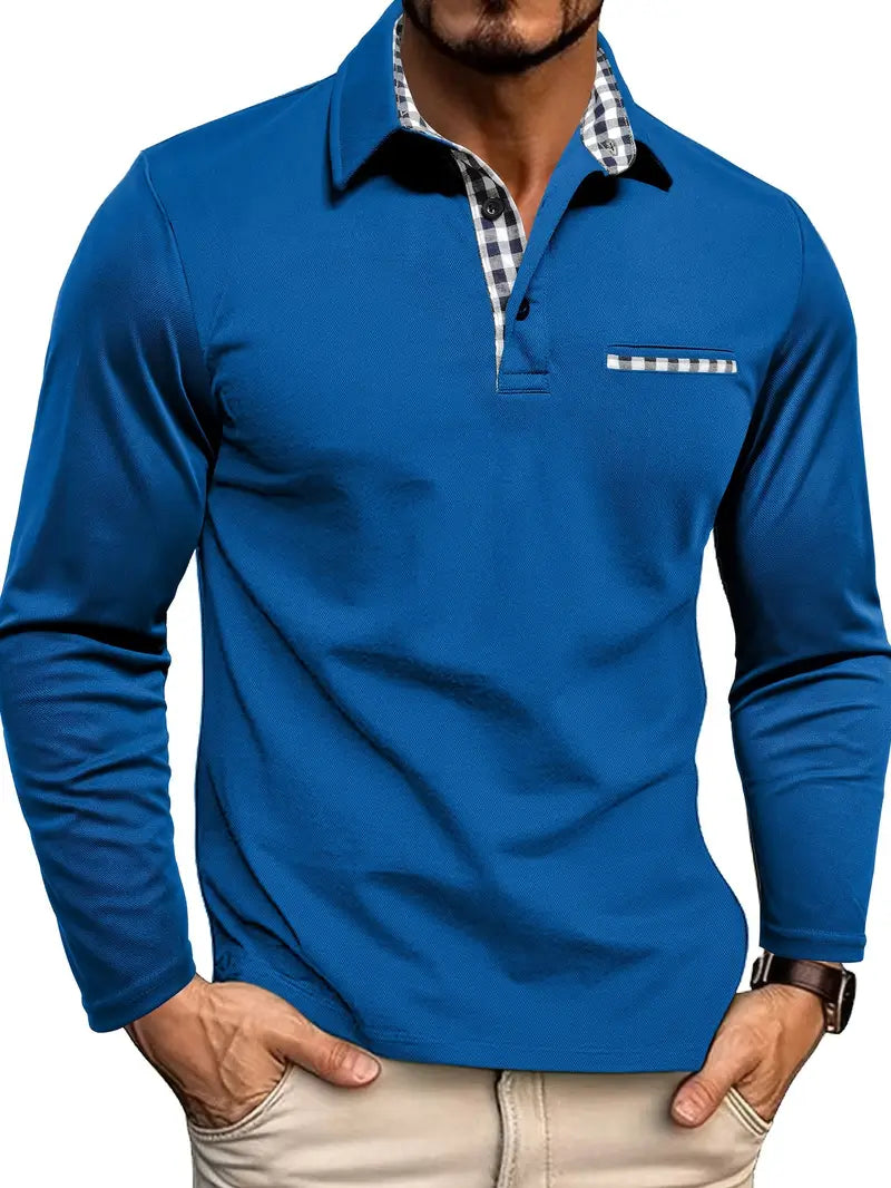 Herren Langarm-Polo-Shirt Warmes Winter-Shirt