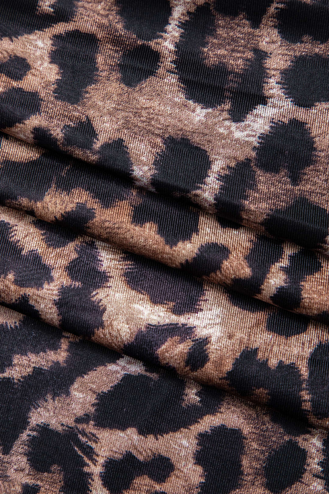 Damen Leopard Maxikleid Beinschlitz Abendkleid