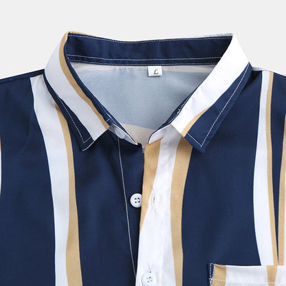 Herren Polo-Shirt Gestreift Klassisch