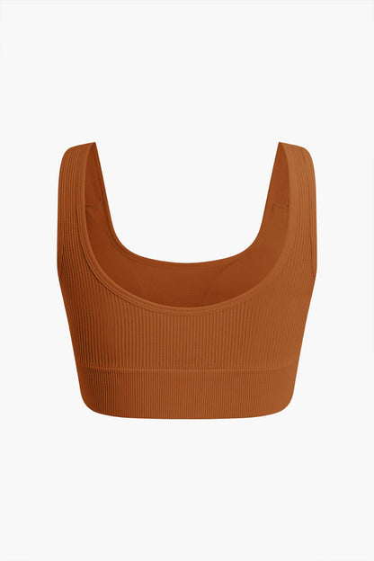 Damen Sport-Set Nahtloses Crop- Yoga-Shorts