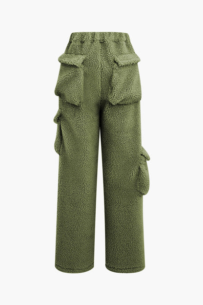 Misha Damen Cargohose Teddy-Cropped-Jacke-Set