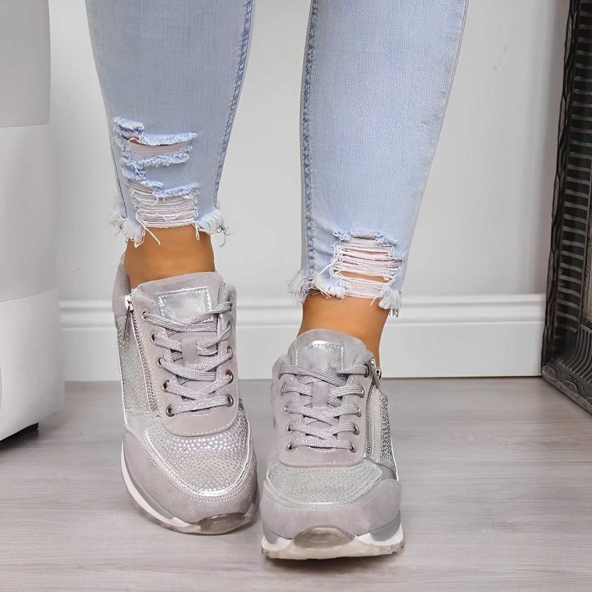 Laufschuhe Damen Bequem Schnellverschluss
