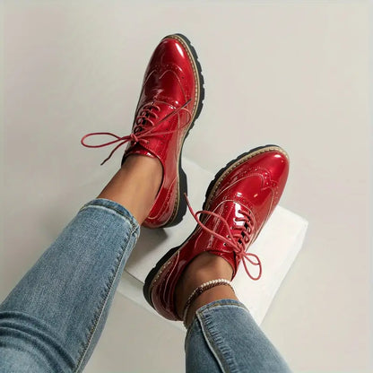 Damen Lederschuhe Hochglanz
