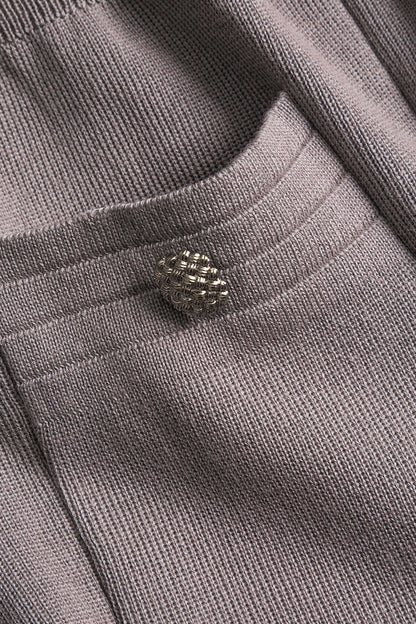 Damen Strick-Zweiteiler Klassischer Cardigan mit Hose