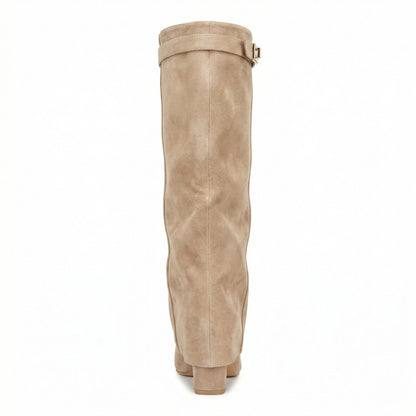 Damen Stiefel Wildleder Braun Heidi Stil