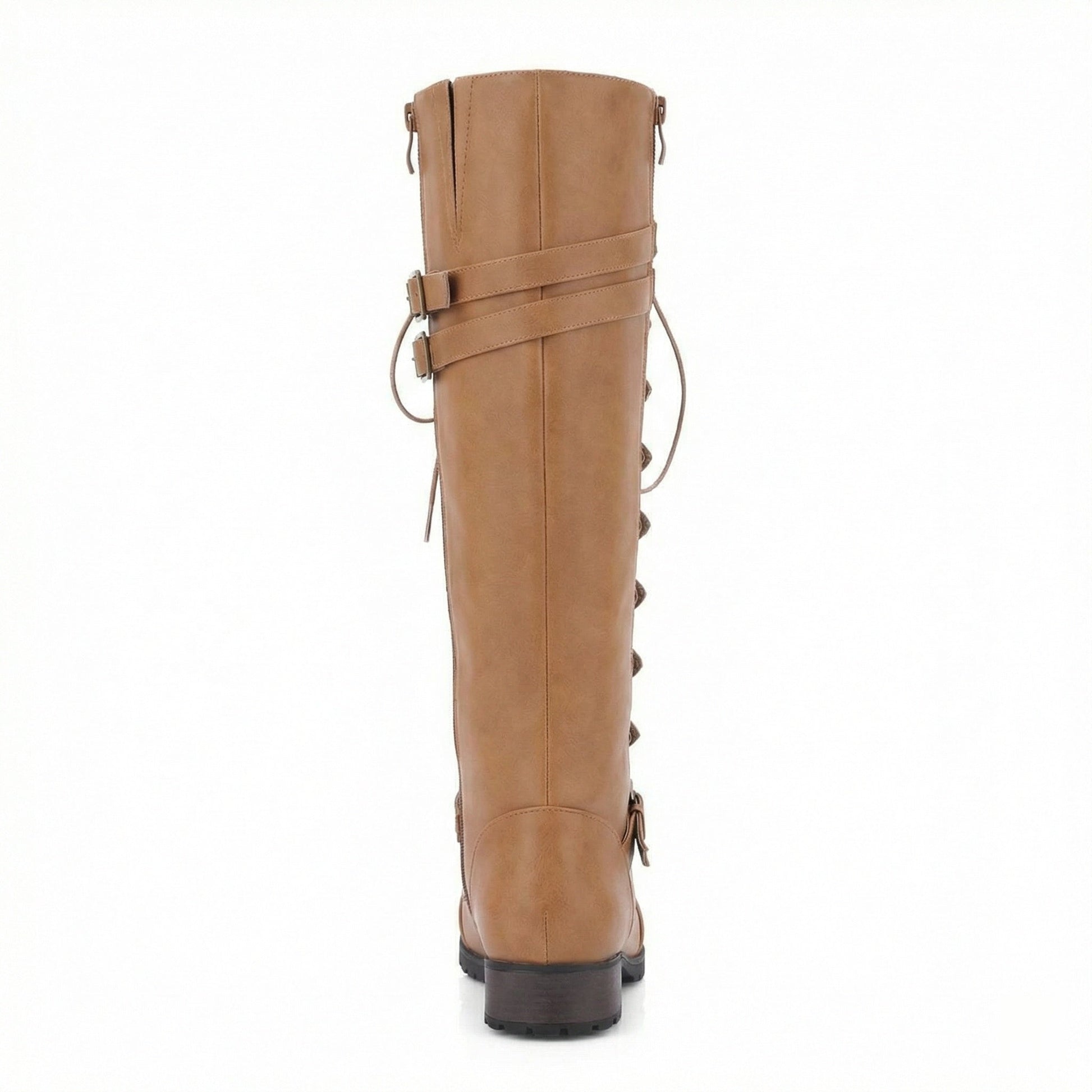 Damen Steampunk Stiefel Leder Vintage Braun - Norvielle