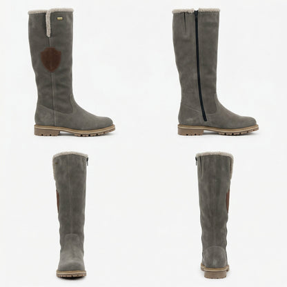 Damen Plattformstiefel Vintage Stil Leder Braun - Norvielle