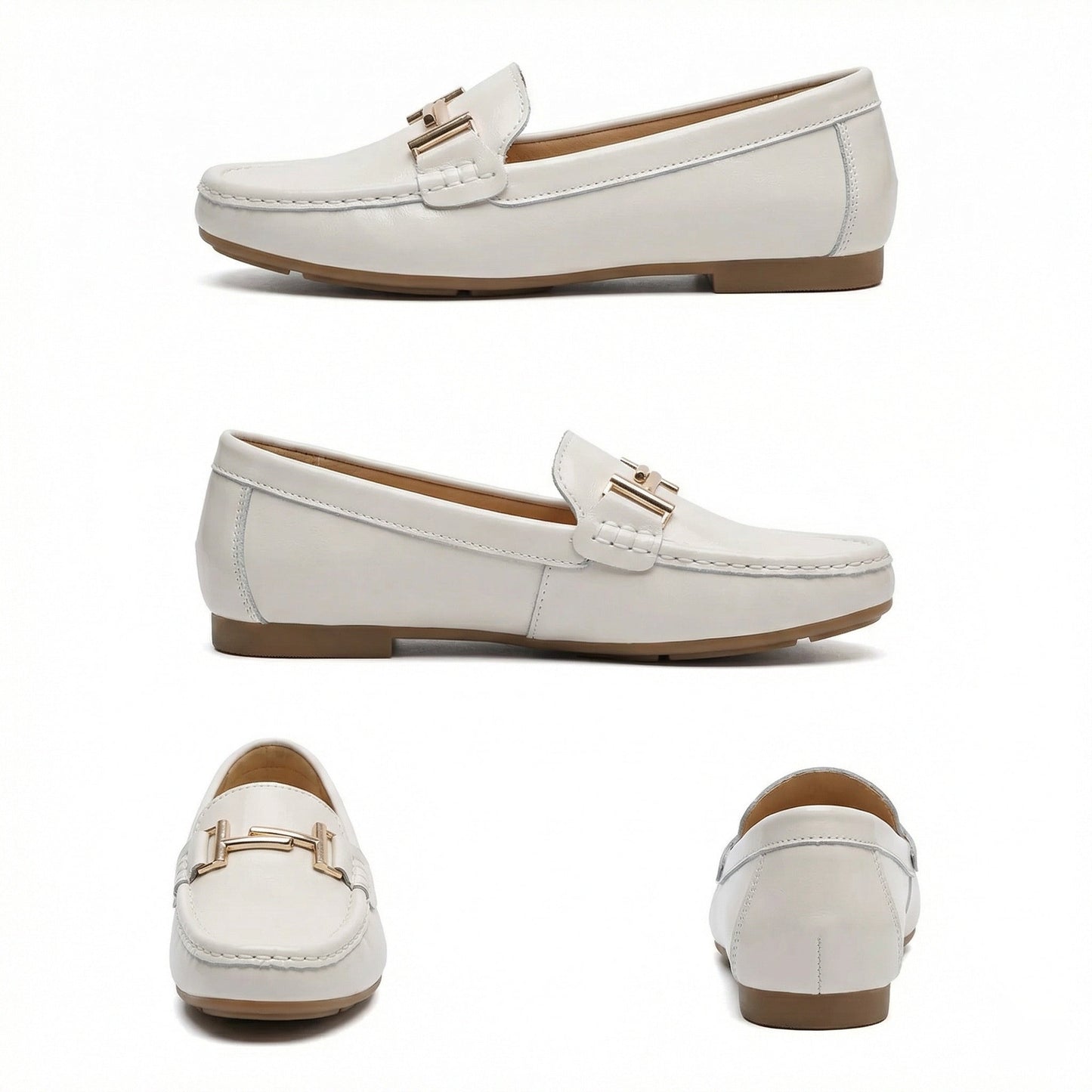 Damen Leder Arbeitsflats Schuhe - Norvielle