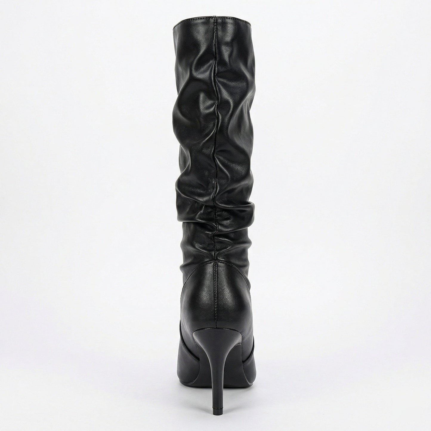 Damen High Heels Stiefel Gerafft Schwarz - Norvielle