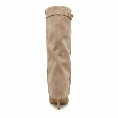 Damen Stiefel Wildleder Braun Heidi Stil - Norvielle