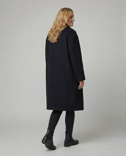 Damen Wollmantel Oversized Elegant mit Knöpfen Winter