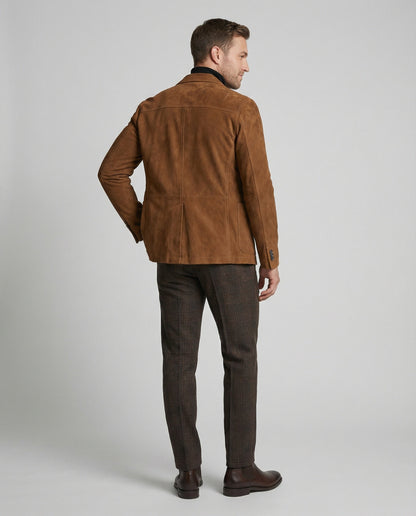 Herren Lederblazer Slim Fit Braun - Norvielle