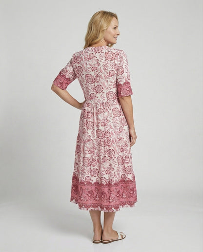 Damen Langkleid Blumenmuster Sommerkleid