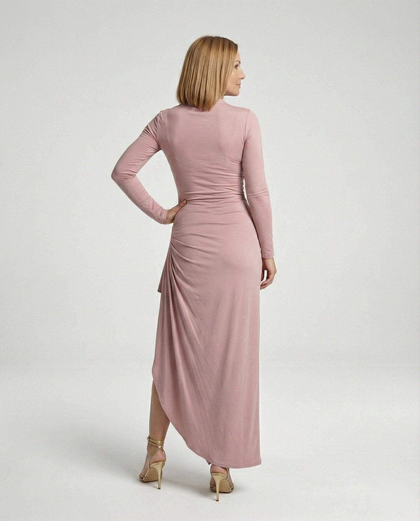 Damen Abendkleid Wickelkleid mit Schlitz Elegant Längs