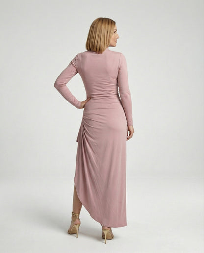 Damen Abendkleid Wickelkleid mit Schlitz Elegant Längs