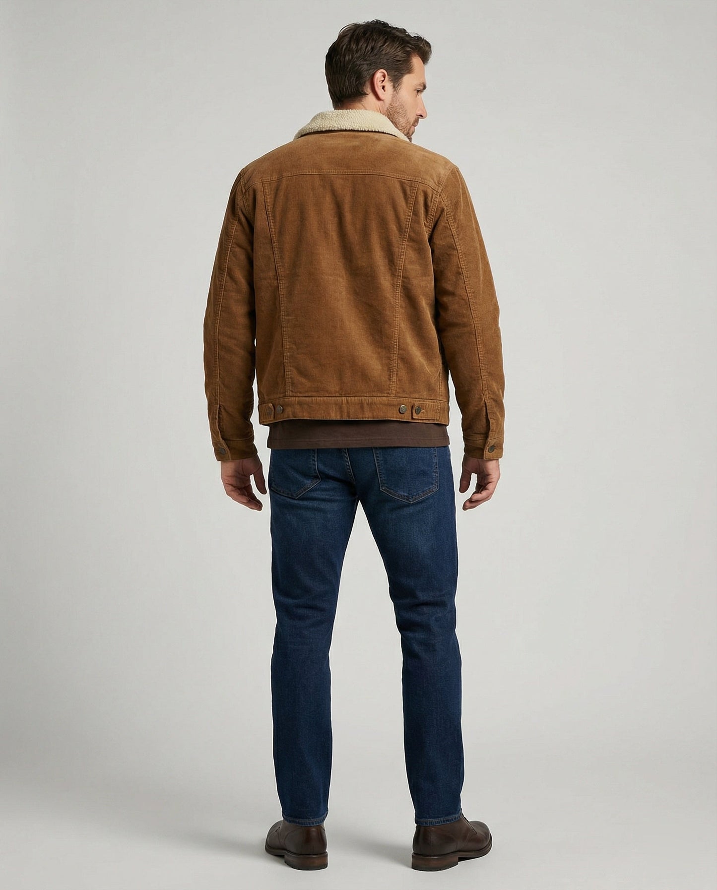 Herren Lederjacke Cord Elegant
