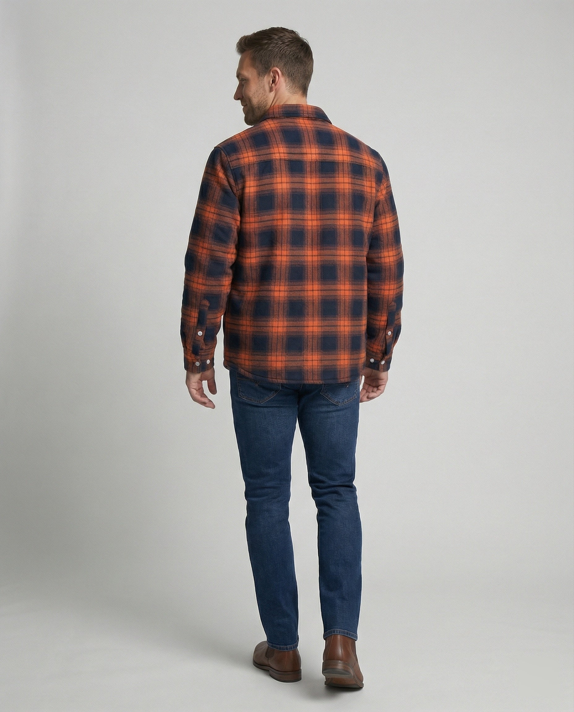 Herren Fleecejacke Kariert Warm Outdoor - Norvielle