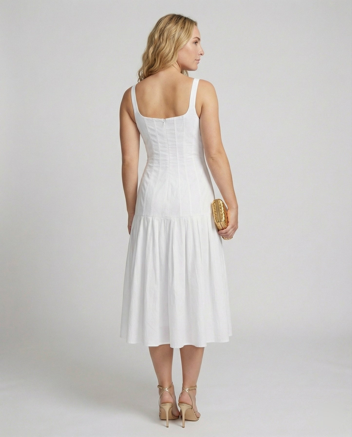 Damen Midikleid Eleganter Schnitt Frauenkleid