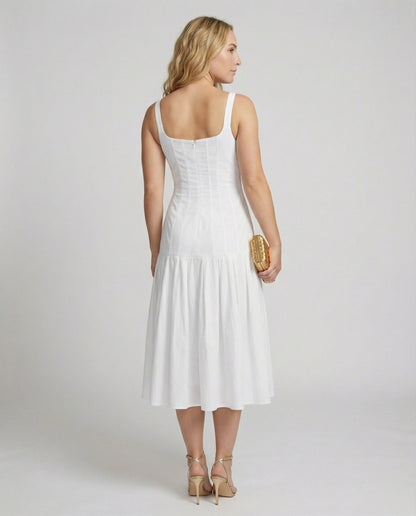 Damen Midikleid Eleganter Schnitt Frauenkleid