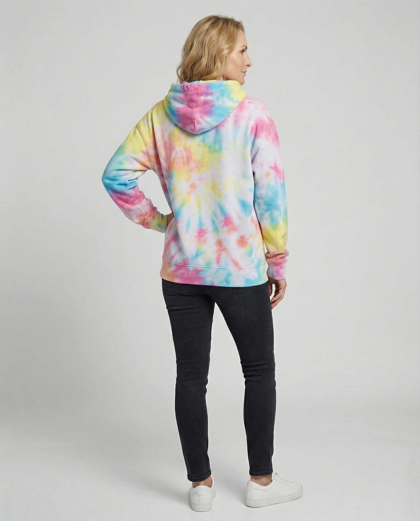 Damen Hoodie Farbenfroh Batik Design