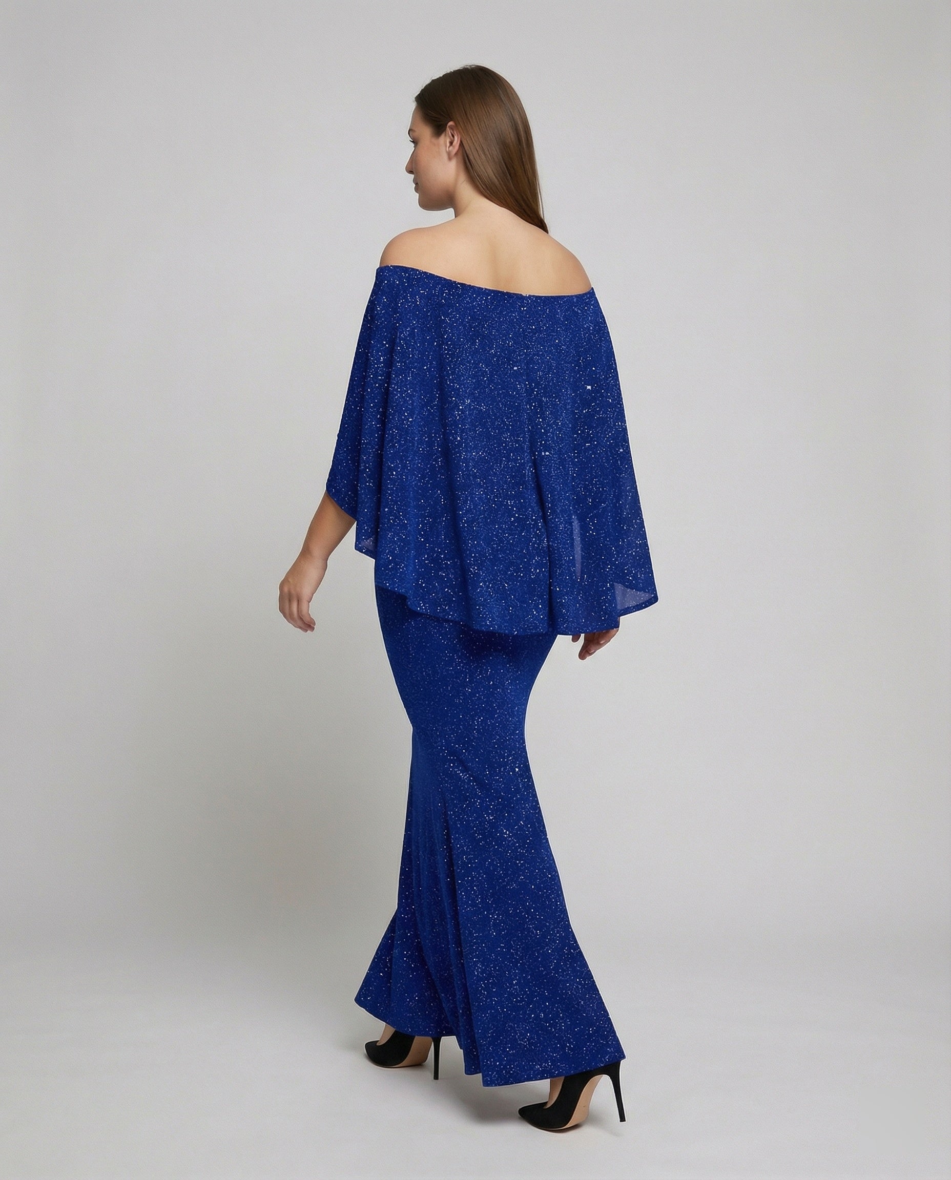 Damen Abendkleid Off-Shoulder Glitter - Norvielle