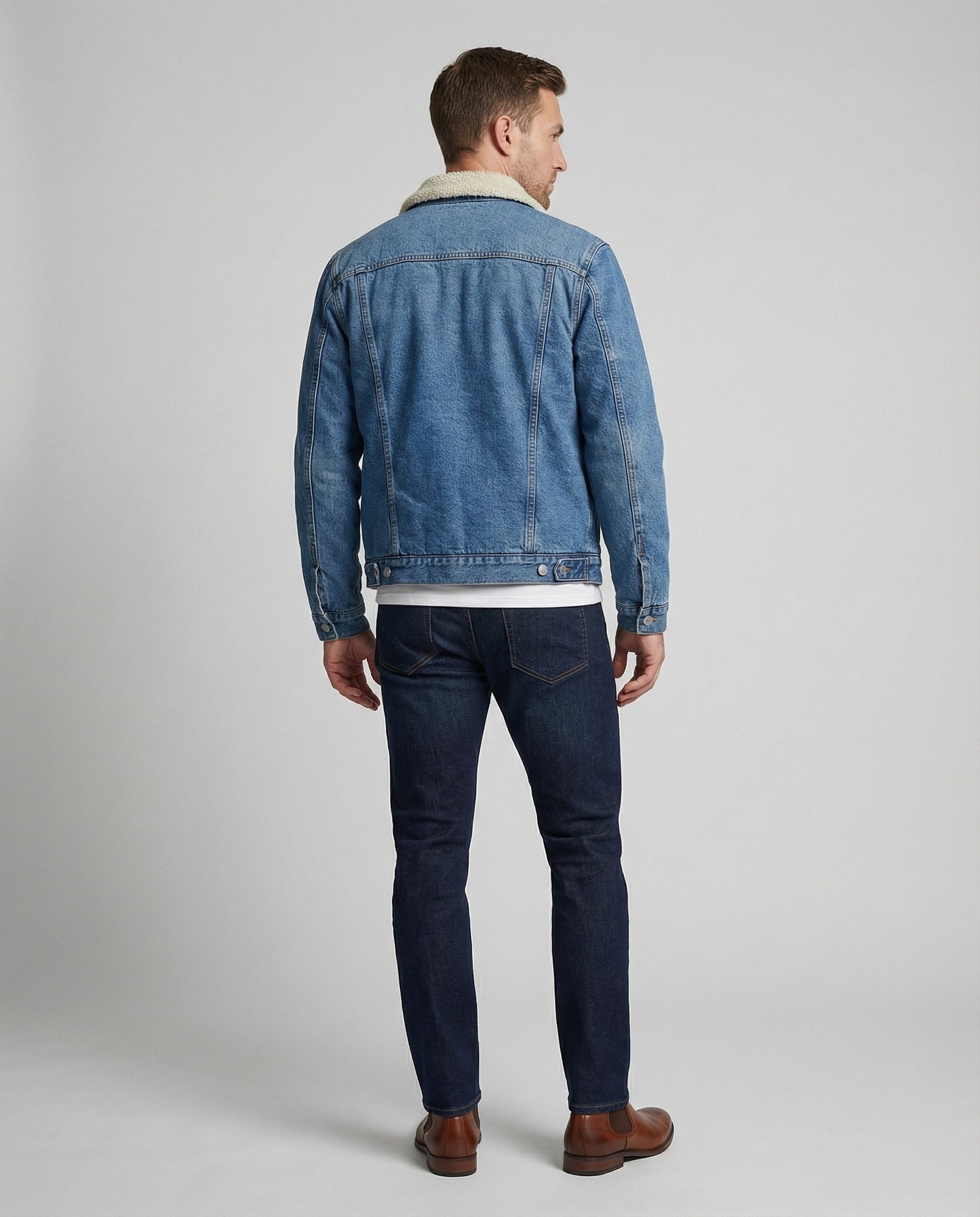 Herren Denim-Jacke Warm Winter