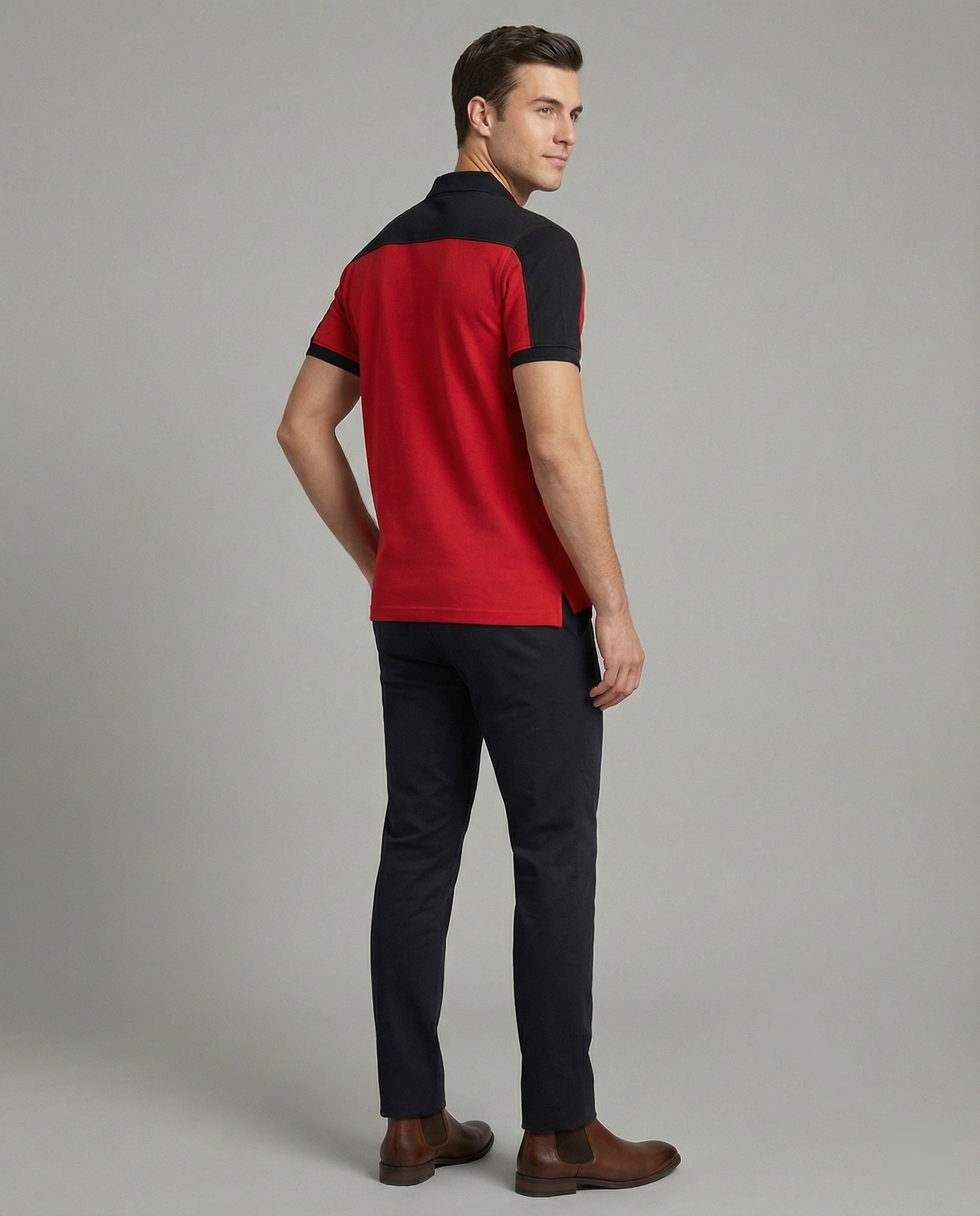 Herren Poloshirt Slimfit Kontrastkragen Modern - Norvielle