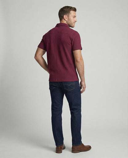 Herren Kurzarmhemd Strukturstoff Modern - Norvielle