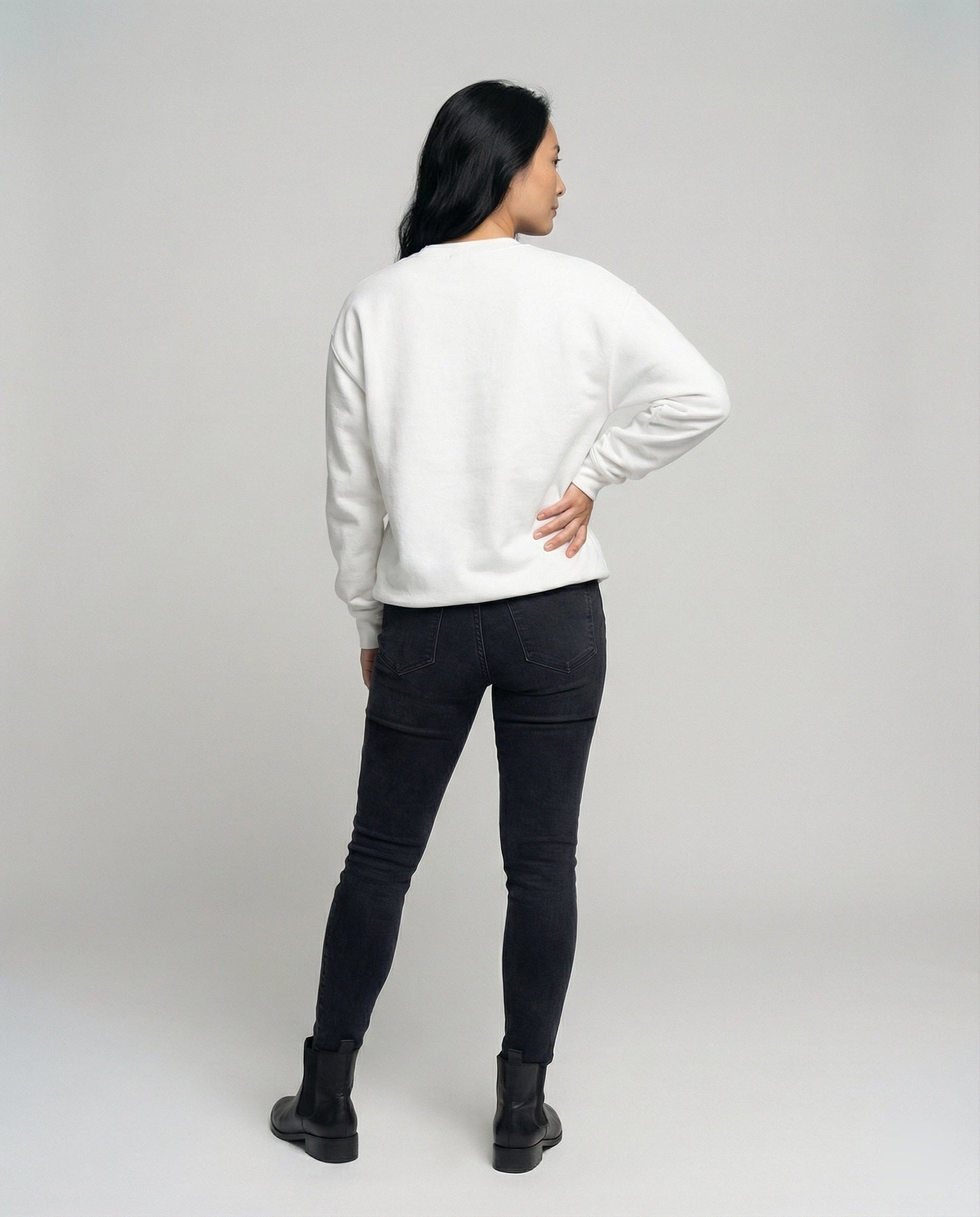 Unisex Pullover Rundhals Modern Groß